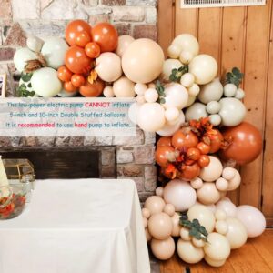 Fall Balloons Garland Arch Kit - Double Stuffed Matte Burnt Orange Cream Peach Apricot Terracotta Latex Balloon Different Sizes 18 12 10 5In Fall Ballon for Baby Shower Party Holiday