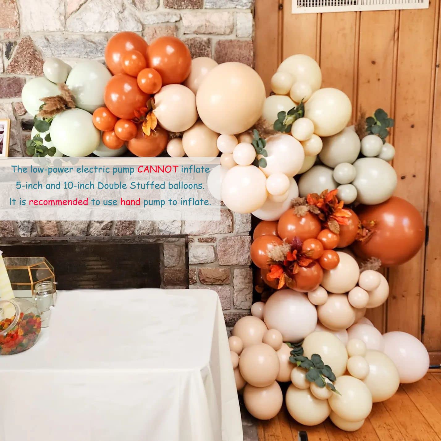 Fall Balloons Garland Arch Kit - Double Stuffed Matte Burnt Orange Cream Peach Apricot Terracotta Latex Balloon Different Sizes 18 12 10 5In Fall Ballon for Baby Shower Party Holiday