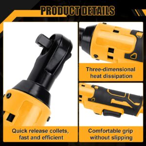 Daspom Cordless Ratchet Wrench 3/8", Electric Ratchet Wrench for DEWALT 20V MAX Battery, 45Ft-Lbs 320RPM with Variable Speed, 3/8" to 1/4" Sealed Head Ratchet, Bare Tool Only