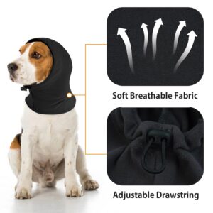 IDOMIK Dog Calming Hoodie,Ear Wraps for Dog to Calm Anxiety,Ears Head Cover for Dogs Noise Protection,Snoods for Dogs Grooming Force Drying Fireworks,Dog Ear Protector,Dog Hematoma Ear Wrap,Grey,L