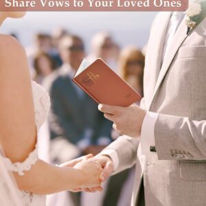 Wedding Vow Books, His and Hers Vow Books with Gold Foil Lettering, Hardcover Wedding Notebook 56 Lined Pages/28 Sheets, Perfect Wedding Essentials for Your Wedding Day,Bridal Gifts (Terracotta-Beige)