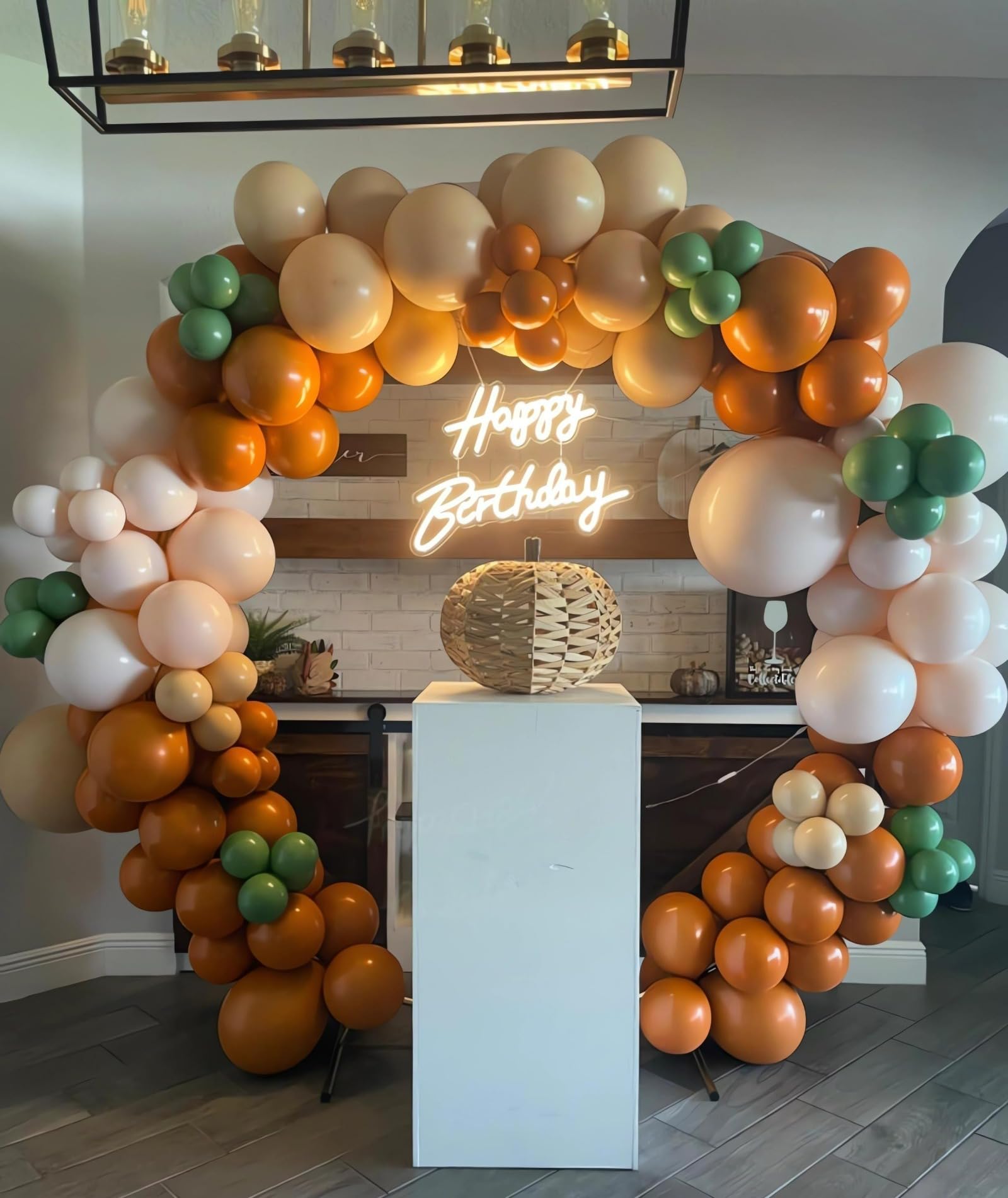 Fall Balloons Garland Arch Kit - Double Stuffed Matte Burnt Orange Cream Peach Apricot Terracotta Latex Balloon Different Sizes 18 12 10 5In Fall Ballon for Baby Shower Party Holiday