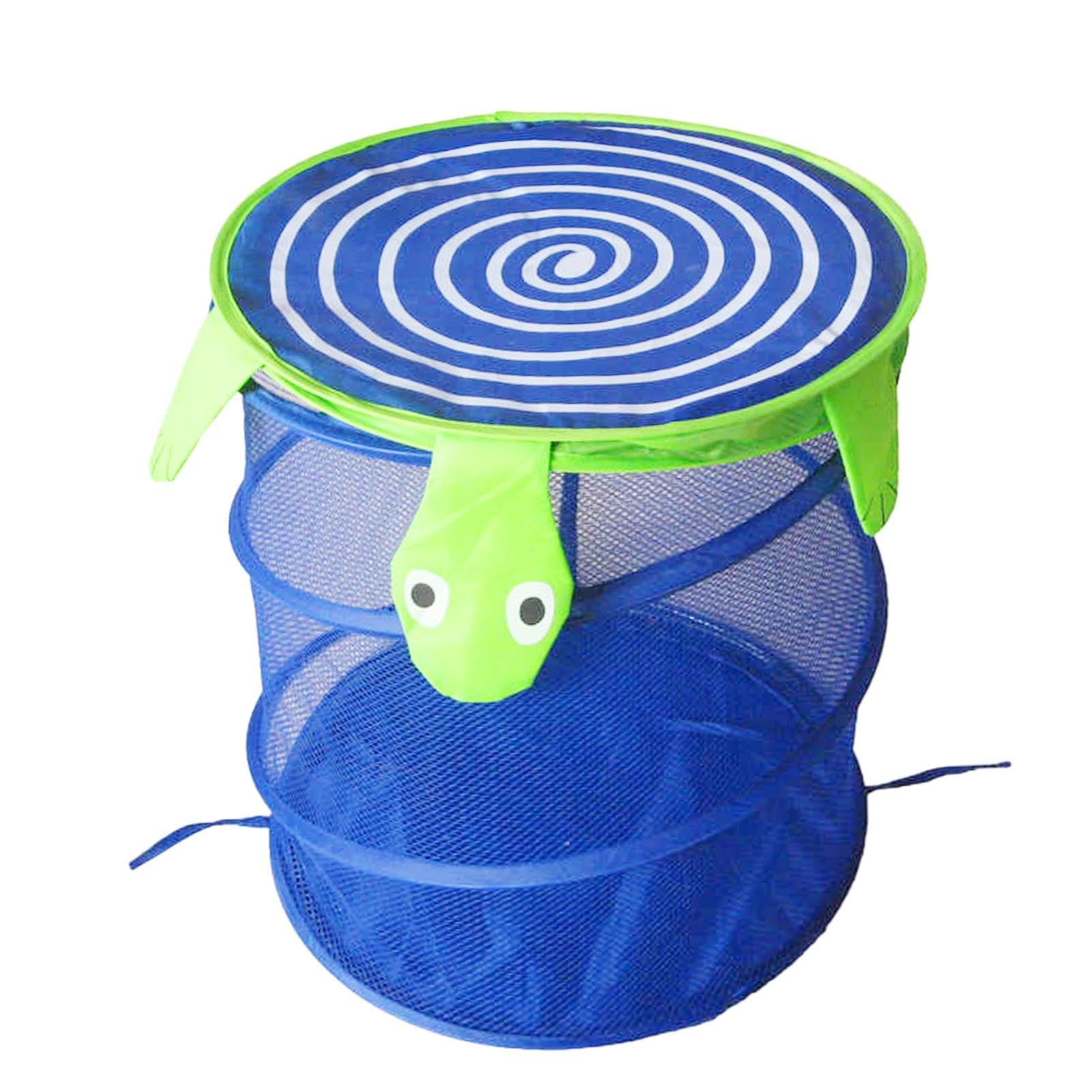 Generic Cute Animal Laundry Basket | Net Toy Storage | Mesh Laundry Storage | Laundry Hamper with Handle Foldable Laundry Bin, Animal Themed Laundry Basket Perfect for Plush Storage, Clothes, turtle