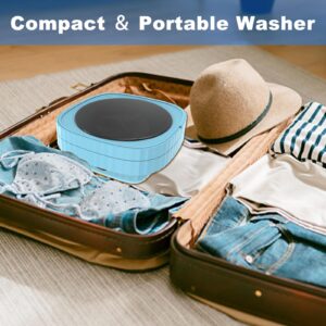 Portable Washing Machine, Small Washing Machine, Foldable Washer and Spin Dryer, Mini Collapsible Laundry for Travel, Sutiable for Apartment, Dorm, Camping, RV, Underwears, Socks, Baby Clothes, Blue