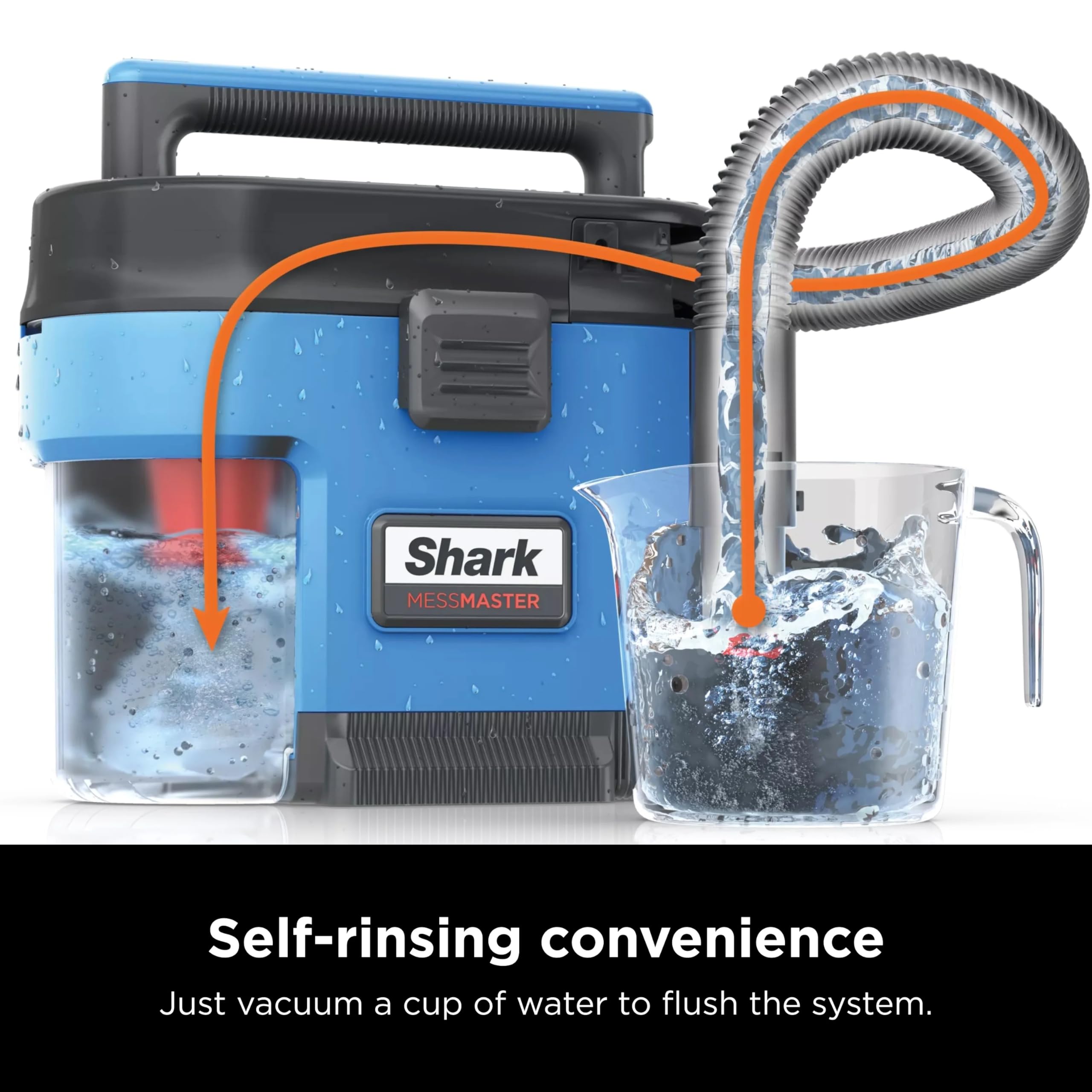 Shark VS100 MessMaster Portable Wet Dry Vacuum, Small Shop Vac, 1 Gallon Capacity, Corded, Perfect for Pets & Cars, AnyBag Tech, Self-Cleaning, for Tough Wet & Dry Messes, Light Blue (Renewed)