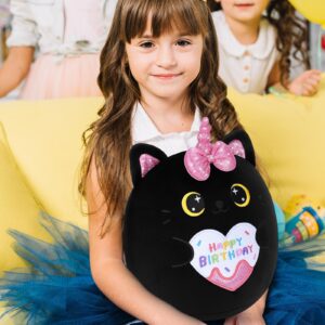 Happy Birthday Gift Black Cat Plush Toys-11'' Black Cat Plushies Anime Plush-Kawaii Birthday Plushie Stuffed Animals Cute Plushies, Black Cat Plush Pillow Cat Plushie Birthday Gifts for Kids