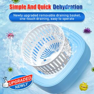 Portable Washing Machine with 3 Intelligent Cleaning Modes,11L Mini Washer with Foldable Design,Mini Folding Washing for Travel,Camping,Apartment,Dorm,Baby Clothes,Socks,Underwear Blue