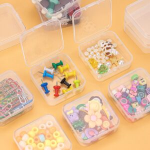 WISYOK 31 Pcs Bead Organizer Box, Bead Storage Container, Clear Craft Storage Box with Hinged Lid, Portable Bead Organizers and Storage for Organizing Jewelry, Small Crafts and Hardware