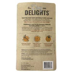 Dog Delights 3-Pack Elk Antlers Dog Treats – Long-Lasting Chews, Naturally Shed, Supports Dental Health & Provides Essential Minerals - from Canada