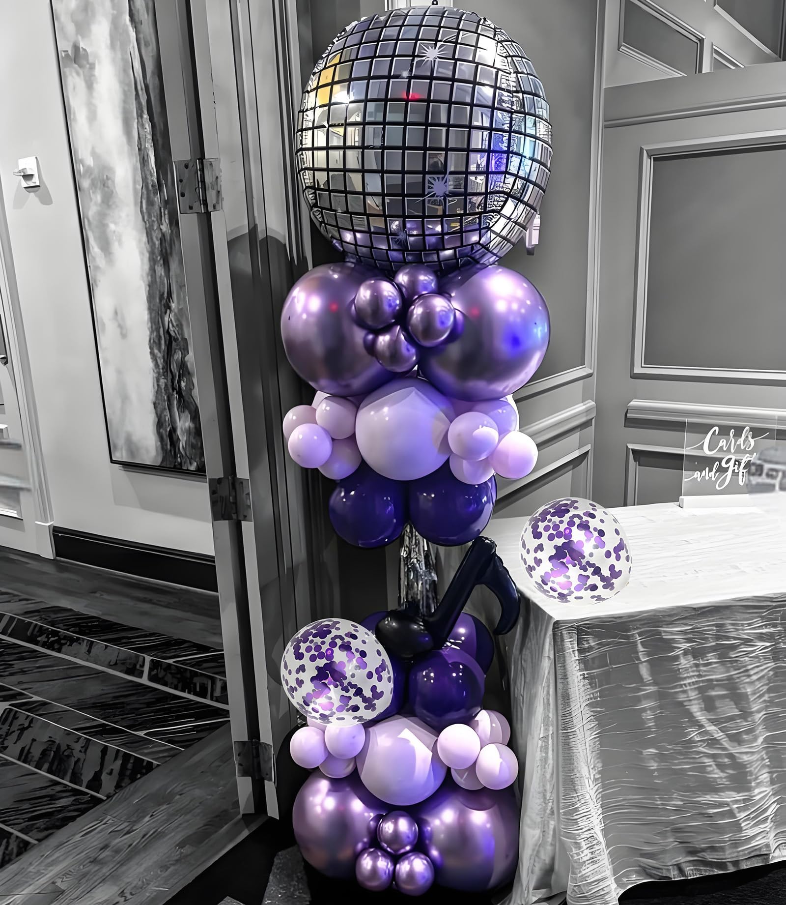 55pcs Metallic Purple Premium Latex Lavender Lilac Balloons 12 inches and Purple Confetti Balloons with Ribbons Set for Birthday Bridal Shower Wedding Party Decorations