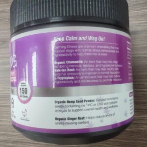 Calming Hemp Chews for Dogs 150PCs Dog Calming Treats and Bites with Hemp Oil - Anxiety and Stress Relief for Dogs Puppy Melatonin Sleep Aid Calm Dog, Noise, Thunder, Barking, Separation, Chewing