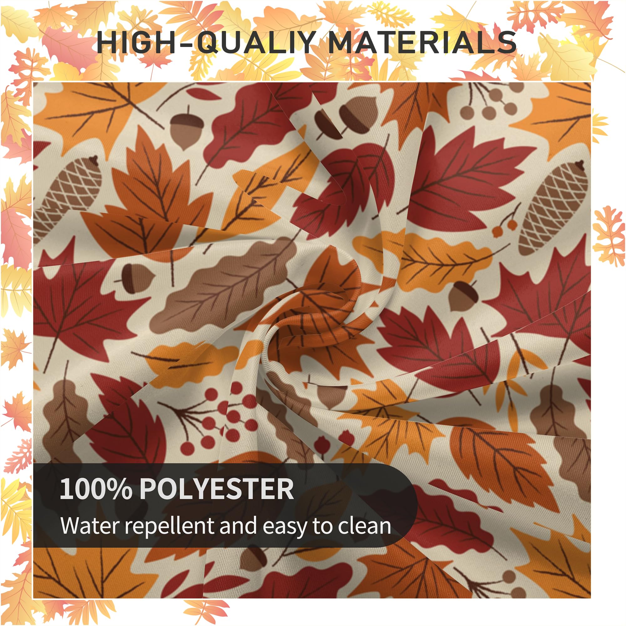 KIYIYZER Fall Maple Leaf Round Tablecloth 60 Inch, Autumn Decoration Tablecover Anti-Wrinkle Waterproof Wipeable Table Cover for Thanksgiving Party Kitchen/Home Dining Decor