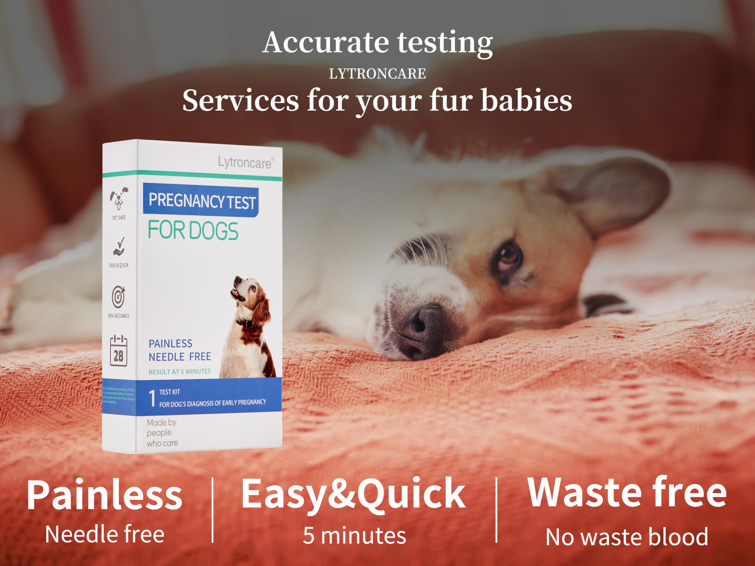 Dog Pregnancy Test at Home, 98% Accuracy, Painless to get Sample No Equipment Required Qucik Result at 5 Minutes Easy NO Mess