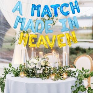 Wonmelody Match Made in Heaven Party Decorations with A Match Made in Heaven Balloon Banner Diamond Balloon Heaven Perfect Match Bachelorette Wedding Party Decor for Engagement Party Bridal Shower