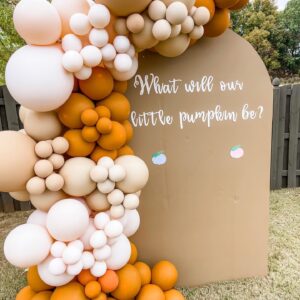 Fall Balloons Garland Arch Kit - Double Stuffed Matte Burnt Orange Cream Peach Apricot Terracotta Latex Balloon Different Sizes 18 12 10 5In Fall Ballon for Baby Shower Party Holiday