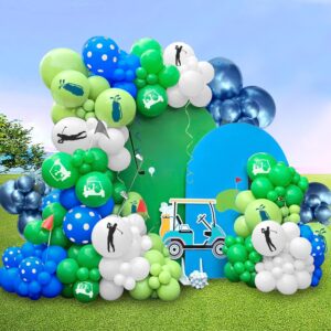 168pcs golf balloon garland arch kit blue and green balloon for golf theme party decorations boys girls birthday baby shower supplies