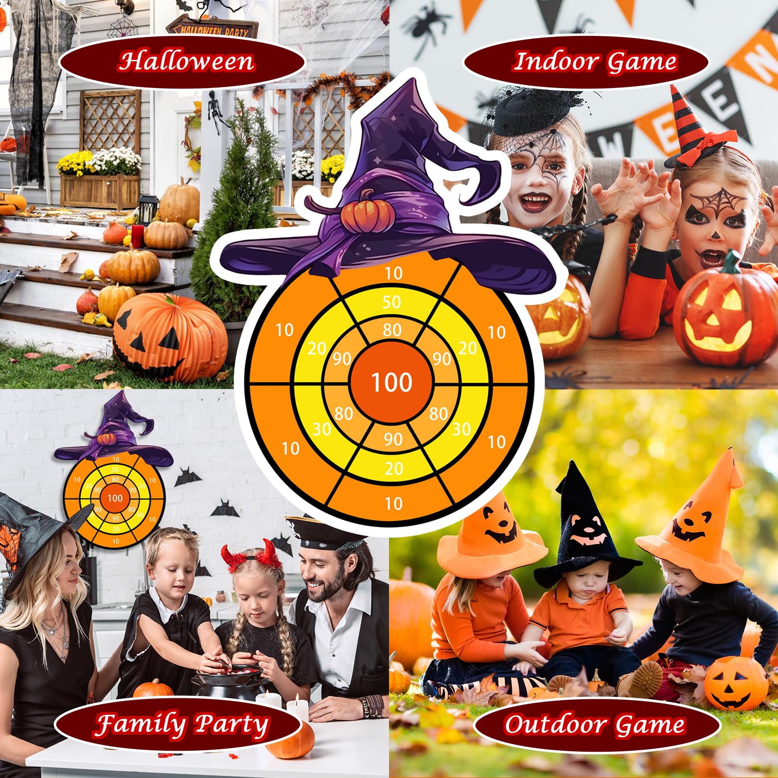 Halloween Party Games Halloween Dart Board for Kids Halloween Dartboard Game Decorations Favors Indoor Outdoor