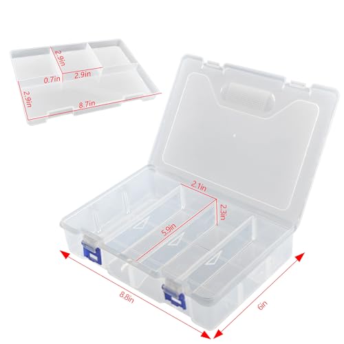 Sidosir Tackle Box for Storage, Double-layer Transparent Organizer Box for Bead, 8-Grids Box for Jewelry Compartment Container