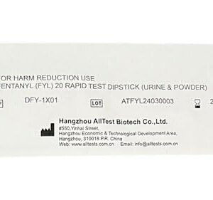 ALLTEST Fentanyl Test Strips - 5 Test Strips Per Pack - #1 Global Selling Fentanyl Test Strips for Powder or Liquid - Harm Reduction Tool, Overdose Prevention, 1 Minute Results, 20ng/mL Cut-Off