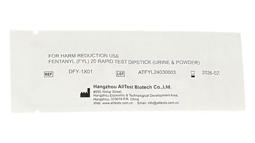 ALLTEST Fentanyl Test Strips - 5 Test Strips Per Pack - #1 Global Selling Fentanyl Test Strips for Powder or Liquid - Harm Reduction Tool, Overdose Prevention, 1 Minute Results, 20ng/mL Cut-Off