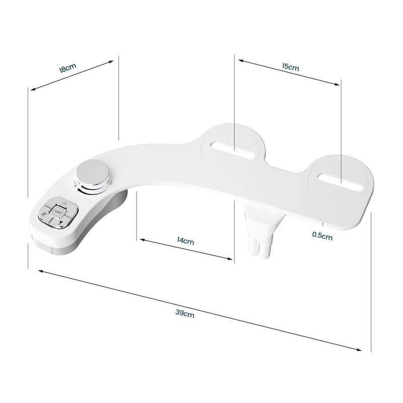 Generic ultra-thin 3-function bidet toilet seat attachment white