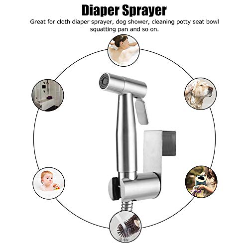 Stainless Steel Handheld Bidet Sprayer for Toilet, Multipurpose Sprayer Set, Bathroom Accessories for Light Luxury (7/8 American standard water separator + bidet)