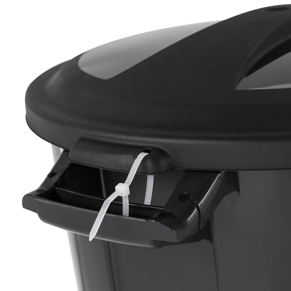 BHCHA 20 Gallon Heavy Duty Plastic Garbage Can, Included Lid, Black