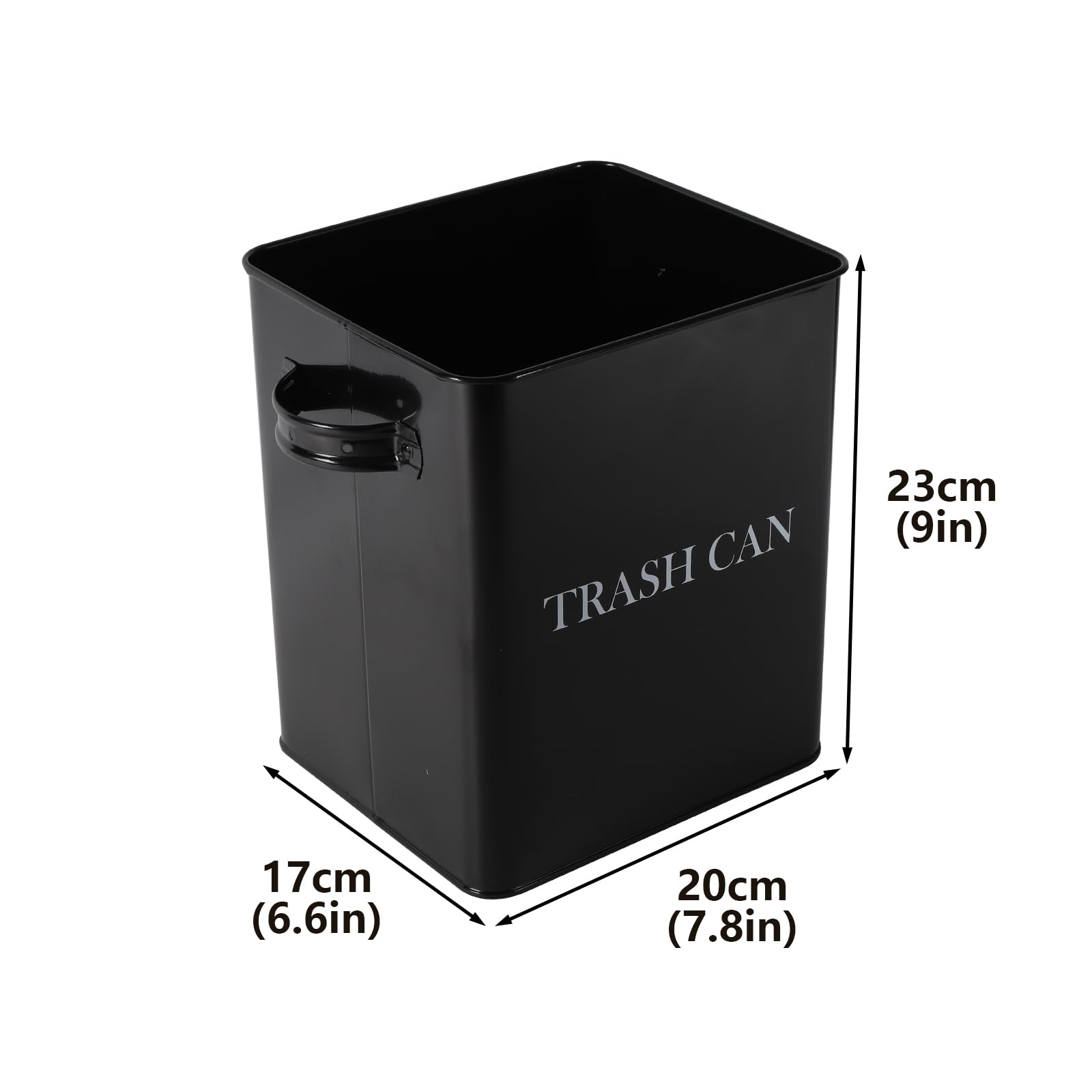 Xbopetda Desk Trash Can, Metal Countertop Trash Can with 20 Garbage Bag, 7.8 L / 2 Gallons Trash Can Dispenser Wastepaper Basker for Office, Small Garbage Can for Bathroom Vanity Coffee Table (Black)