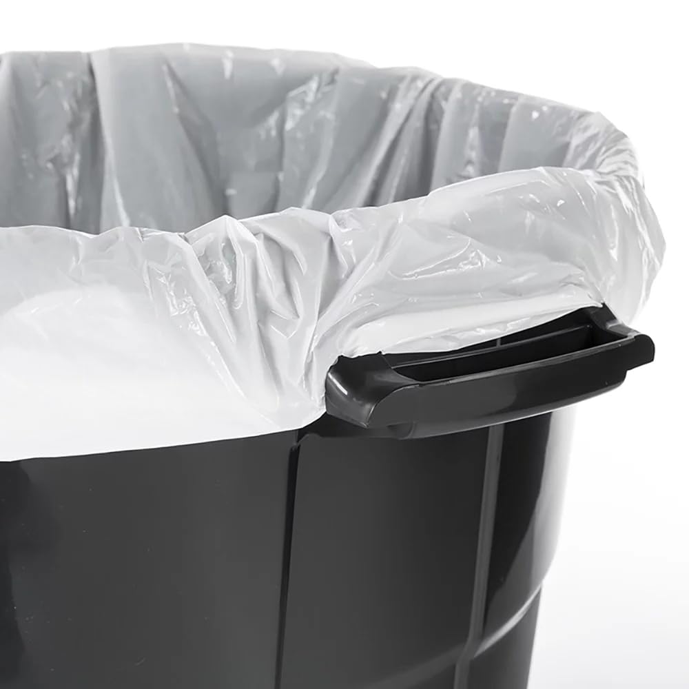 BHCHA 20 Gallon Heavy Duty Plastic Garbage Can, Included Lid, Black