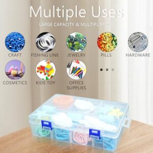 Sidosir Tackle Box for Storage, Double-layer Transparent Organizer Box for Bead, 8-Grids Box for Jewelry Compartment Container