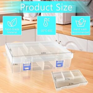 Sidosir Tackle Box for Storage, Double-layer Transparent Organizer Box for Bead, 8-Grids Box for Jewelry Compartment Container