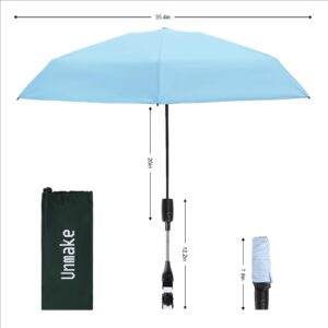 Lounge Chair Umbrella Shade - UPF 50+ 360 ° Adjustable - Universal Portable Chair Umbrella with Clamp for Patio Chair, Beach Chair, Stroller,Sport Chair, Wheel Chair and Wagon (Bule)