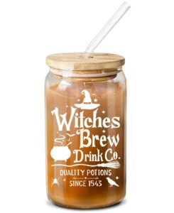 neweleven witchy gifts for women, witch gifts, witch stuff, witch accessories - birthday halloween gifts for women witches wiccan her friend sister daughter female - 16 oz coffee glass