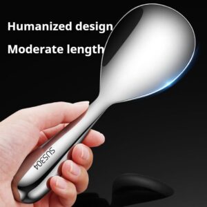 Thickened Stainless Steel Non-Stick Rice Spoon, Rice Cooker Spoon Paddle,Non Stick Heat Resistant Kitchen Works For Rice,Mashed Potato (2)