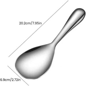 Thickened Stainless Steel Non-Stick Rice Spoon, Rice Cooker Spoon Paddle,Non Stick Heat Resistant Kitchen Works For Rice,Mashed Potato (2)