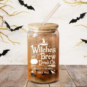 NewEleven Witchy Gifts for Women, Witch Gifts, Witch Stuff, Witch Accessories - Birthday Halloween Gifts for Women Witches Wiccan Her Friend Sister Daughter Female - 16 Oz Coffee Glass