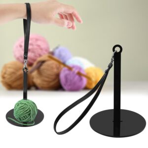 Wrist Yarn Holder, Acrylic Yarn Organizer Stand with Wrist Strap Portable Yarn Ball Hanger Yarn Spinner Minder for Knitting Craft Lovers Crocheting, Prevent Tangling (Black)