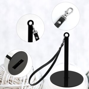 Wrist Yarn Holder, Acrylic Yarn Organizer Stand with Wrist Strap Portable Yarn Ball Hanger Yarn Spinner Minder for Knitting Craft Lovers Crocheting, Prevent Tangling (Black)