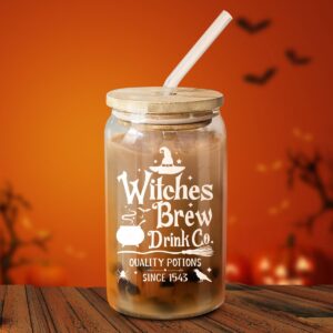 NewEleven Witchy Gifts for Women, Witch Gifts, Witch Stuff, Witch Accessories - Birthday Halloween Gifts for Women Witches Wiccan Her Friend Sister Daughter Female - 16 Oz Coffee Glass