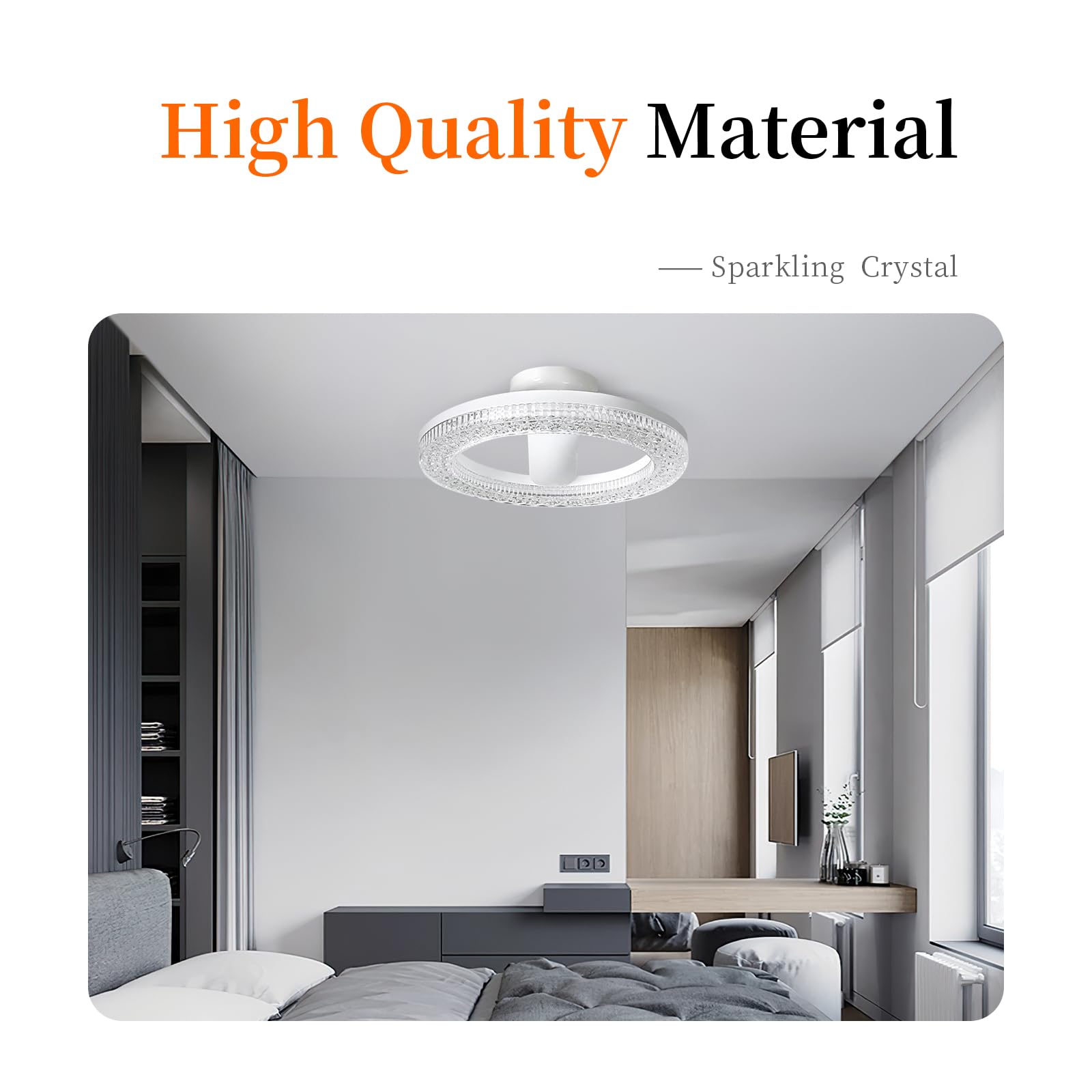 Bullishman The New Pattern of high Imitation Socket Crystal Chandelier in 2024,Easy to disassemble and Assemble, with Three Color dimming, Modern Chandelier, Suitable for Most Rooms(Round)