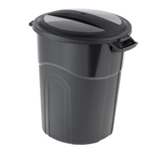 BHCHA 20 Gallon Heavy Duty Plastic Garbage Can, Included Lid, Black