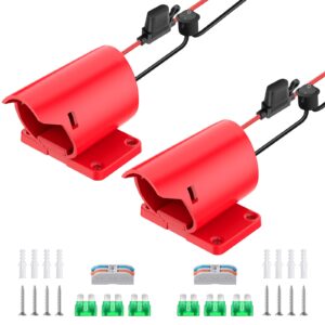 2 packs power wheel adapter for milwaukee m12 battery adapter 12v power wheel battery conversion kit with switch, fuse & wire terminals, 12awg wire, power connector for diy rc car toys and robotics