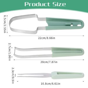 Andibro 3-in-1 Watermelon Fork Slicer Cutter, Stainless Steel Watermelon Popsicle Cutter Metal Melon Cutter Knife Portability Watermelon Cutter Slicer Tool for Camping Kitchen Gadgets(green)