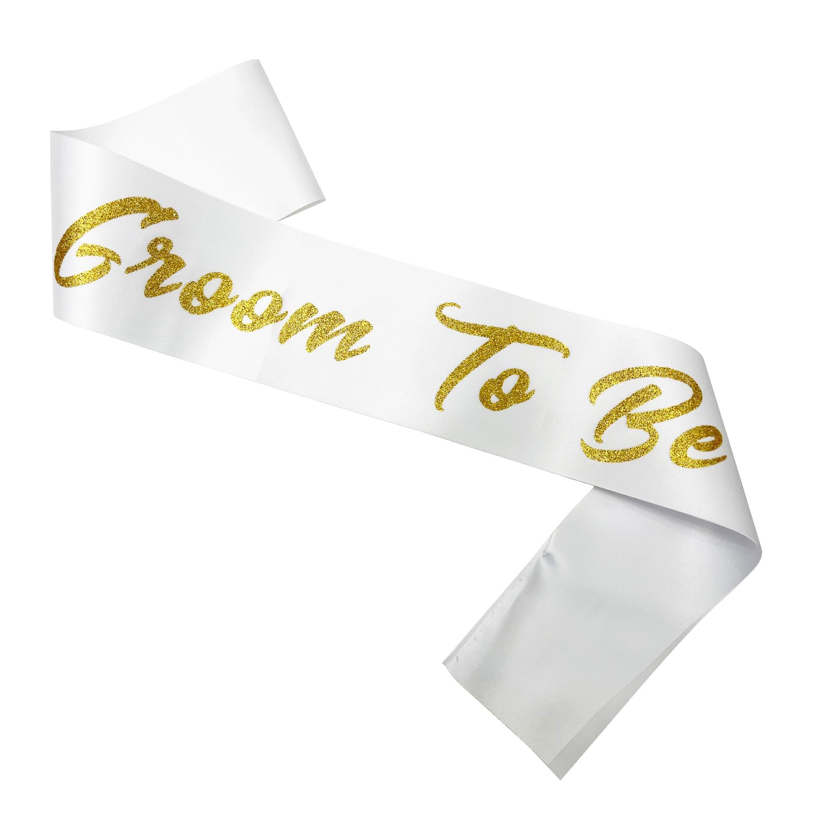 Ashaqshnglee Groom to Be Sash, Groom Sash Bachelor Party Funny Accessory for Future Groom Wedding Gift Idea from Bride to Be White Gold