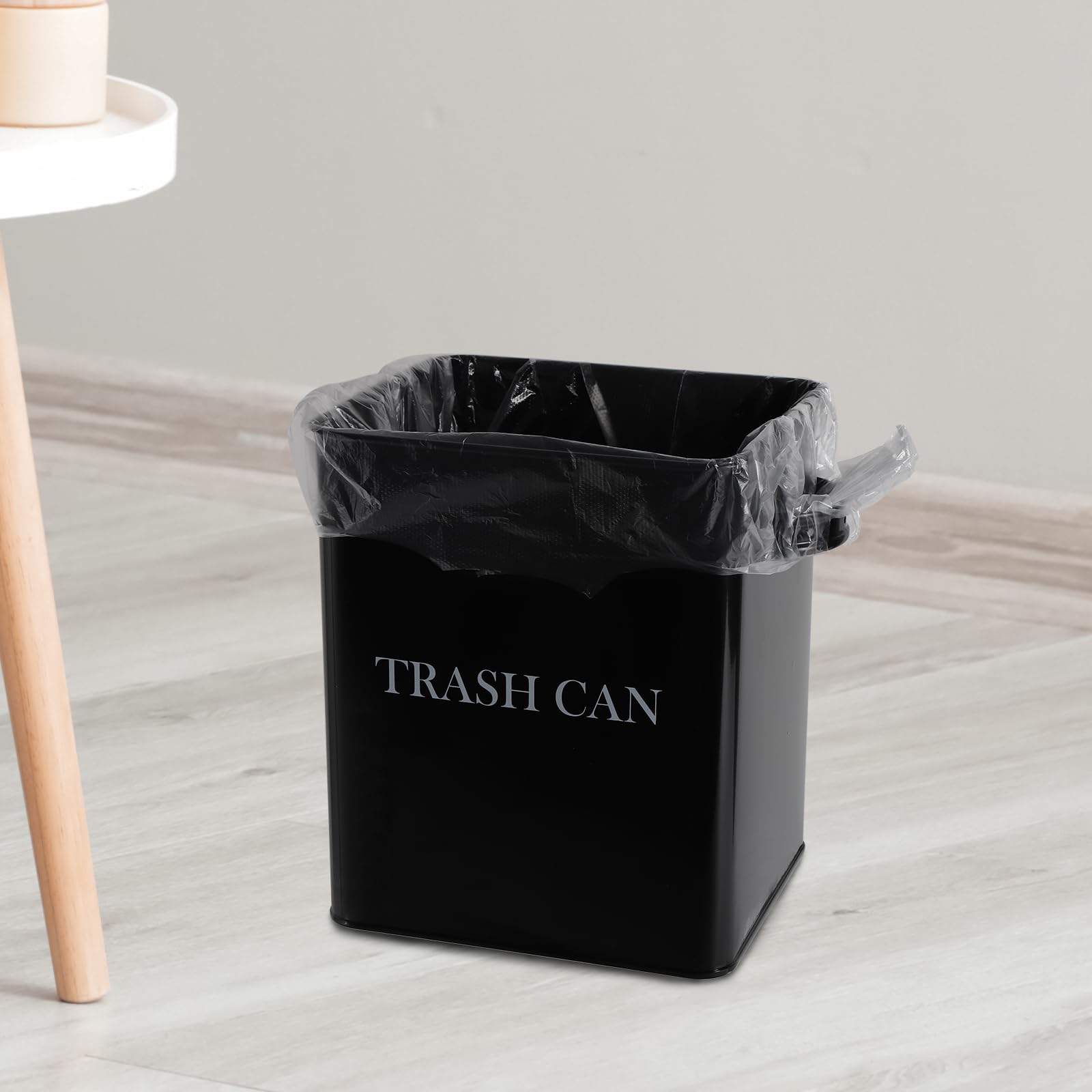 Xbopetda Desk Trash Can, Metal Countertop Trash Can with 20 Garbage Bag, 7.8 L / 2 Gallons Trash Can Dispenser Wastepaper Basker for Office, Small Garbage Can for Bathroom Vanity Coffee Table (Black)