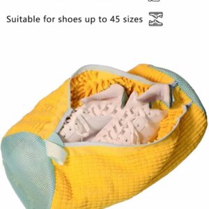 Shoe Washing Machine Bag, Shoe Cleaning Bag for Washing Machine, 2024 New Reusable Mesh Laundry Shoe Wash Bag Shoe Cleaning for All Shoes, Sneaker Washing Bag for Washer and Dryer (Yellow-2pcs)