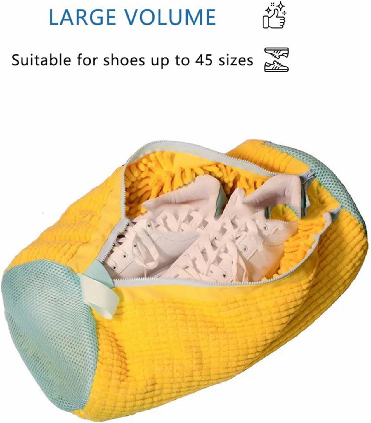 Shoe Washing Machine Bag, Shoe Cleaning Bag for Washing Machine, 2024 New Reusable Mesh Laundry Shoe Wash Bag Shoe Cleaning for All Shoes, Sneaker Washing Bag for Washer and Dryer (Yellow-2pcs)