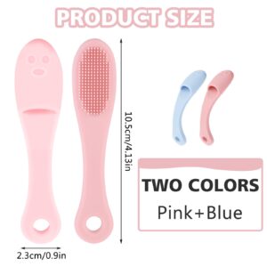 Qianyu 2 Packs Dog Finger Toothbrush Cat Dog Tooth Brushing Kit Made of Food Grade Silicone Easily Cleaning Teeth Dental Care Pet Finger Toothbrush Suitable for Medium and Large Puppy