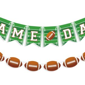 Uniwish Game Day Banner Football Party Decorations Garland Football Baby Shower Photo Props Sports Birthday Party Decorations Football Party Decor Tailgate Party Supplies