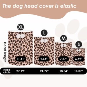 SAWMONG Dog Calming Hoodie,No Shake Ear Wraps for Anxiety Relief,Ear Head Covers for Noise Fireworks Dog Ear Muffs,Leopard,S